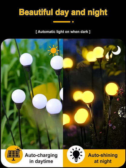 LUCES LED EFECTO LUCIERNAGA CON PANEL SOLAR - Pack x2